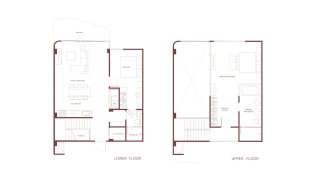 Villa floor plan, 2 bedrooms in Rhea No. 11013